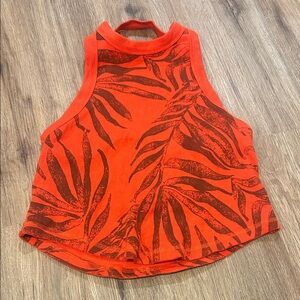 Free Movement Tropical Leaf Crop Top
